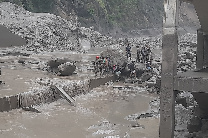 भोटेकोशी बाढी: ६४ करोड बराबरका खानेपानी आयोजनामा क्षति
