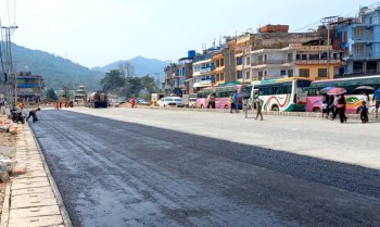 धुलिखेल-सूर्यविनायक सडक कालोपत्र सुरु