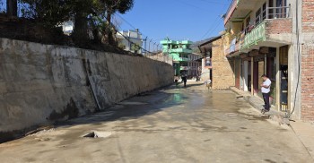 दिक्तेल बजारको सडक ढलान सम्पन्न
