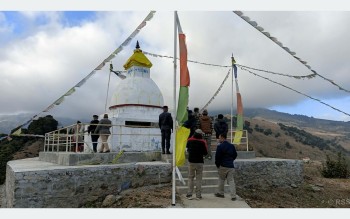 भोजपुरको पाँचधारेमा बौद्धस्तूप निर्माण