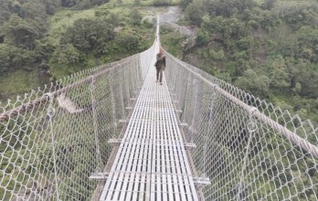 झोलुङ्गे पुल निर्माण भएसगै यात्रा अवधि १५ मिनेटमा छोटियो