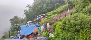 पर्वतको लाङ्दी पहिरो :  पुरिएका दम्पतीमध्ये श्रीमान् मृत फेला, श्रीमतीको खोजी जारी