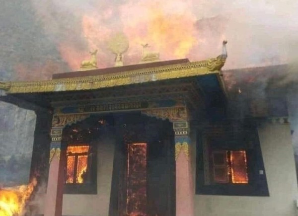 गोरखाको रिपुम गुम्बामा आगालागी