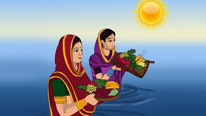छठका बर्तालु बिहानै स्नान गरी निर्जल व्रत बसे, अस्ताउँदो सूर्यलाई अर्घ्य दिइँदै