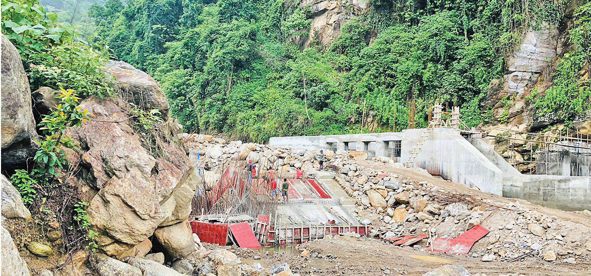 बाढी पहिरोबाट निर्माणाधीन कसुवाखोला हाइड्रोपावरमा क्षति