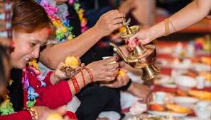 नेवार समुदायले चथा पर्व मनाउँदै