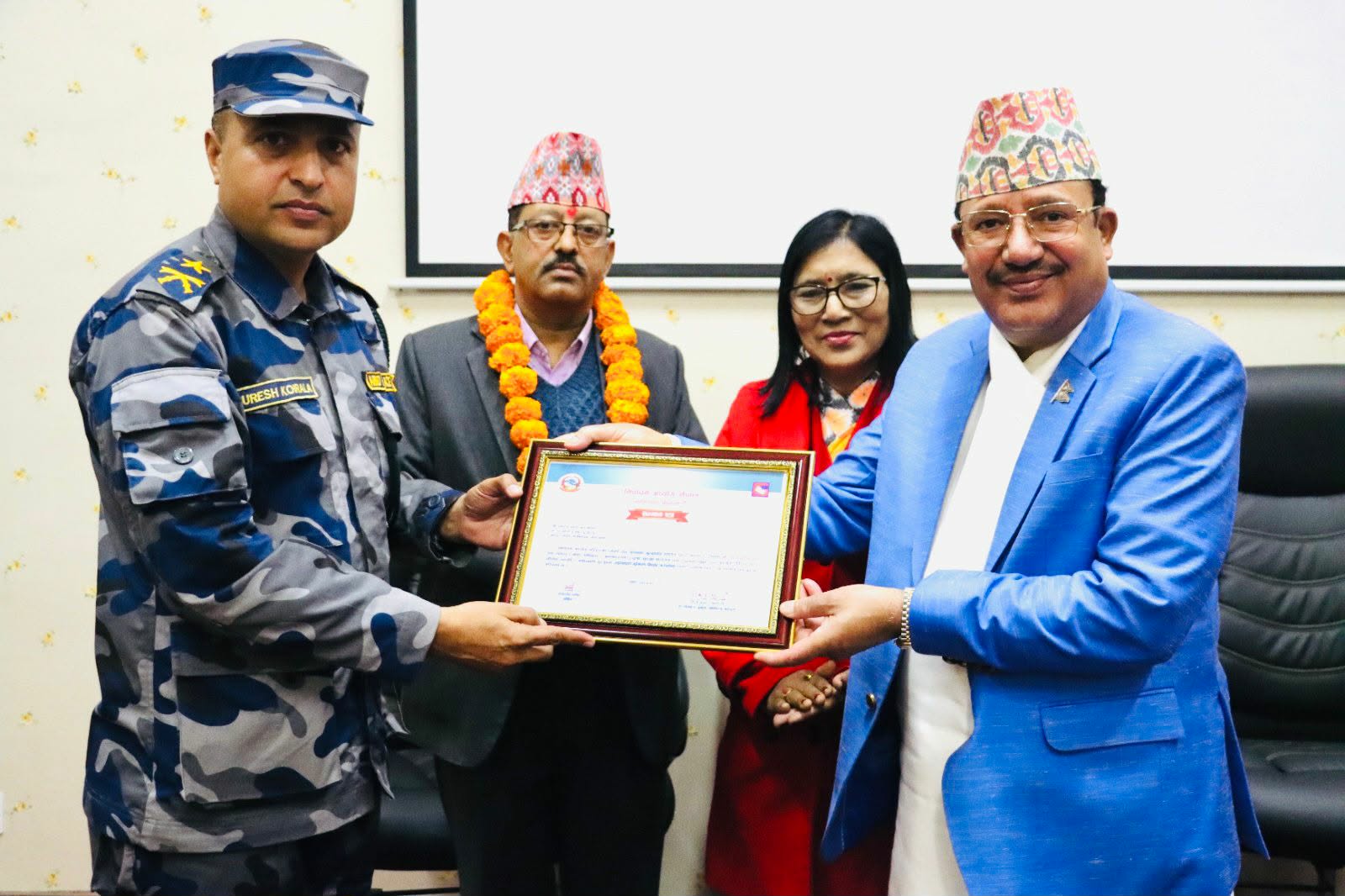 जेन–जी प्रदर्शनमा निर्वाचन आयोग जोगाउने सशस्त्रका गुल्मपति सम्मानित