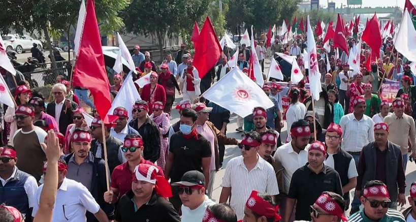 बुटवलमा एमालेको प्रदर्शन,  ओलीको रिहाइको माग